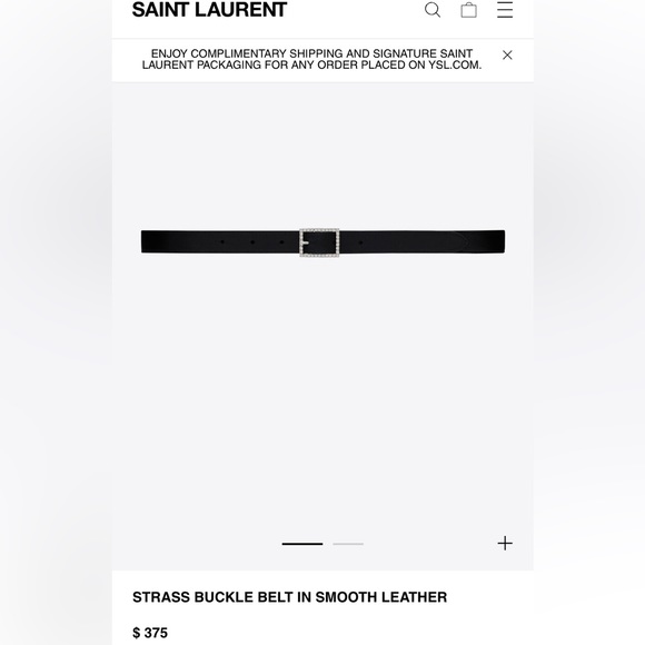 YSL STRASS BUCKLE BELT IN SMOOTH LEATHER - Picture 6 of 6